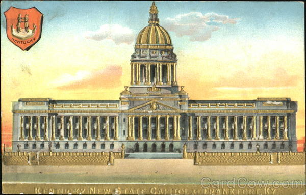 Kentucky New State Capitol Gold Embossed Frankfort