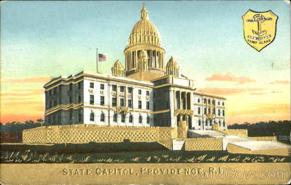 State Capitol Gold Embossed Providence Rhode Island