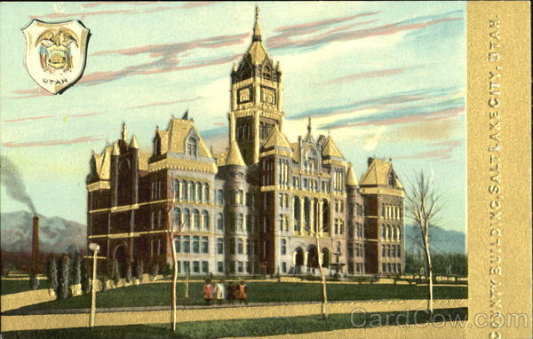 County Building Gold Embossed Salt Lake City Utah
