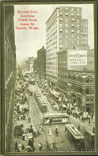 Second Ave. Looking North, James St Seattle Washington