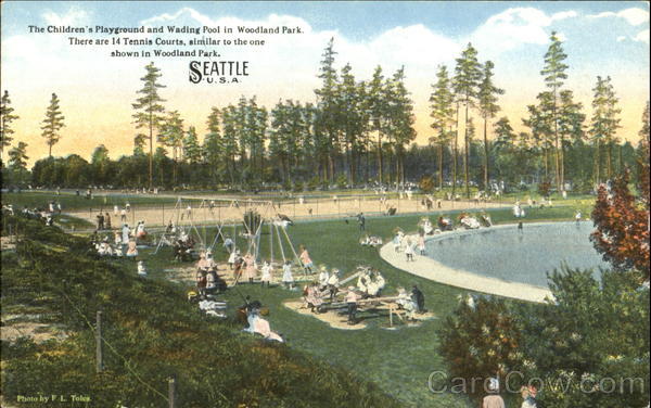 The Children's Playground And Wading Pool In Woodland Park Seattle Washington