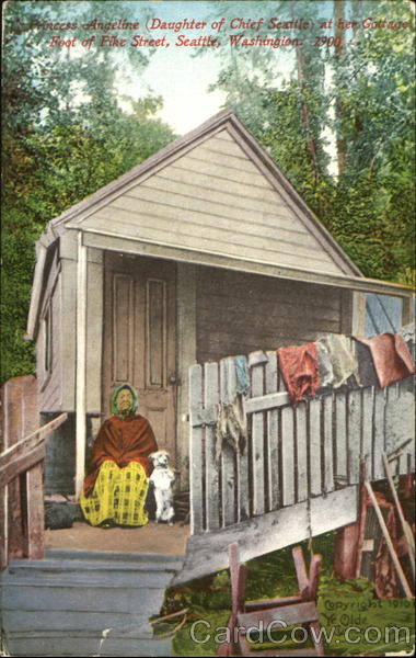 Princess Angeline At Her Cottage, Pike Street Seattle Washington