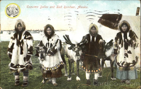Esquimo Belles And Sled Reindeer Seattle Washington