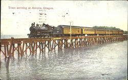 Train Arriving At Astoria Postcard