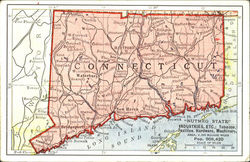 Connecticut Maps Postcard Postcard