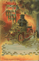 Fire Engine Firemen Postcard Postcard