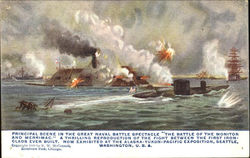 Principal Scene In The Great Naval Battle Spectacle New York, NY 1909 Alaska Yukon-Pacific Exposition Postcard Postcard