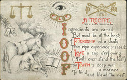 A Recipe IOOF Fraternal Postcard Postcard