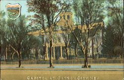 Capitol At Carson City Gold Embossed Nevada Postcard Postcard