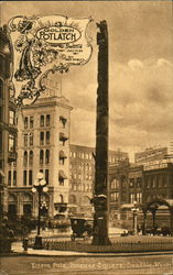 Totem Pole, Pioneer Square Seattle, WA Postcard Postcard