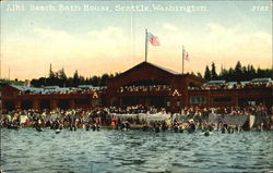 Alki Beach Bath House Postcard