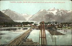 Valdez Alaska From The Wharf Showing Glacier In The Distance Postcard Postcard
