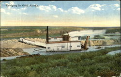 Dredging For Gold Postcard