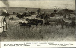 A Grant County Threshing Outfit Postcard