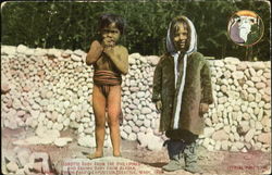 Igorotte Baby From The Phillipines And Eskimo Baby From Alaska Postcard