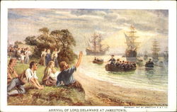 Arrival Of Lord Delaware Jamestown, VA Postcard Postcard