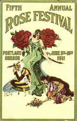 Fifth Annual Rose Festival Portland, OR Exposition Postcard Postcard