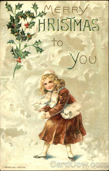 Girl Making Snowball Children