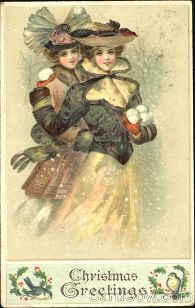 Women with Snowballs Children