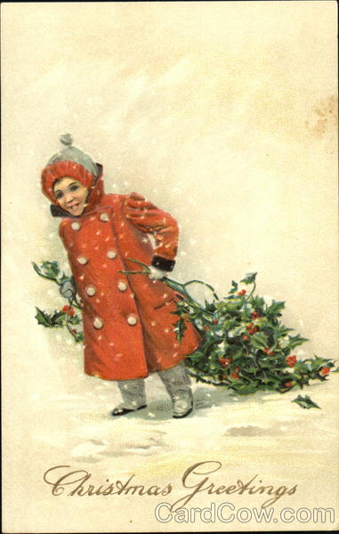 Boy Hauling Tree Children