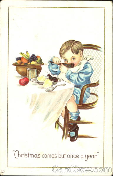 Boy Eating Dinner Children