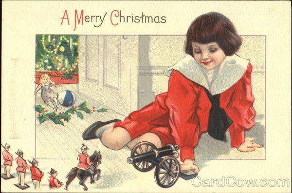 Boy with Toy Soldiers Children