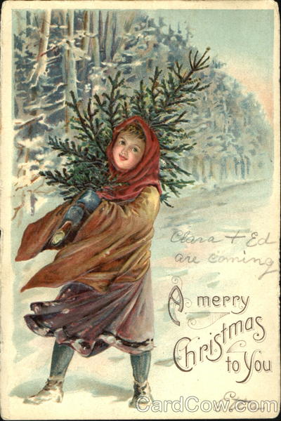 Girl Carrying Tree Children