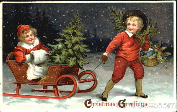 Children with Sled