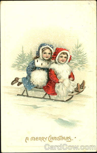 Girls on Sled Children