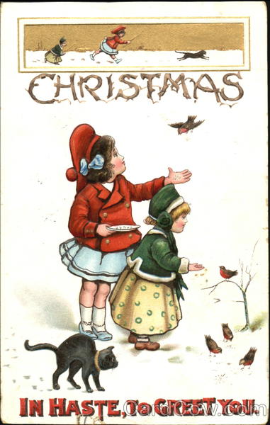 Girls Feeding Birds Children