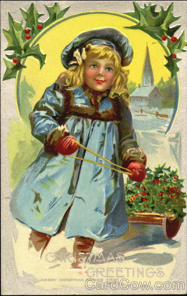 Girl with Sled Children