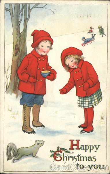 Children Feeding Squirrel