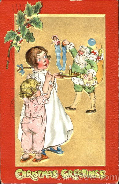 Santa in Green Robe Santa Claus