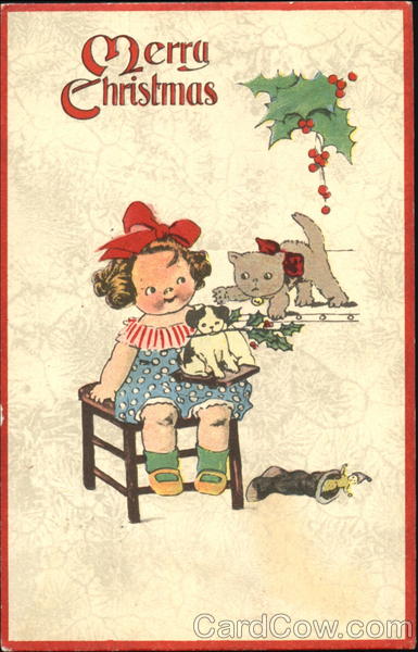 Girl with Kittens Children