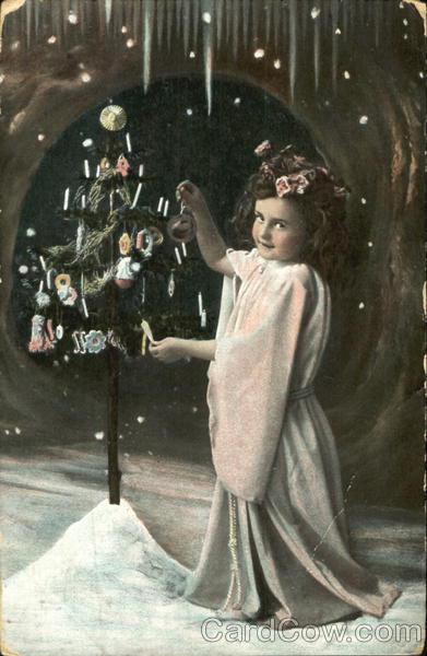 Girl Christmas Tree Children