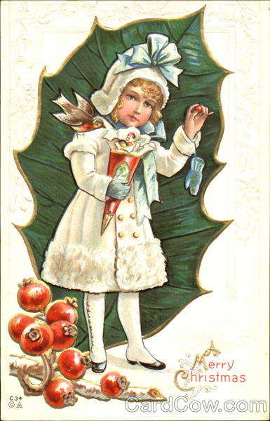 Girl Leaf Birds Children