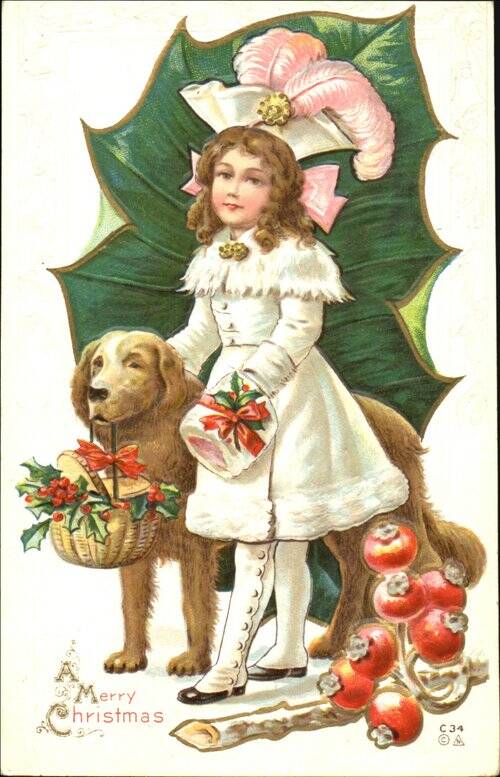 Girl Leaf Dog Children