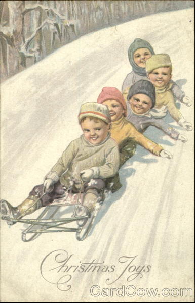 Boys on Sled K. Feiertag Children