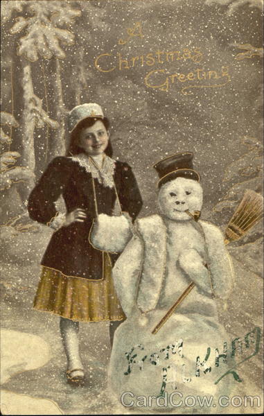Girl with Snowman Snowmen