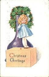Girl on Box Postcard