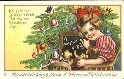 Just Wishing You A Merry Christmas Children Postcard Postcard
