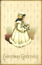 Girl in White Dress Postcard