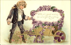 Boy with Wheelbarrow Postcard