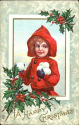 Girl with Snowballs Postcard