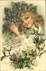 Girl with Flowers Postcard