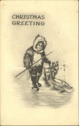 Ice Fishing Children Postcard 