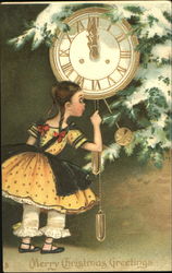 Girl Clock Postcard
