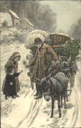 Man Giving Gifts Postcard