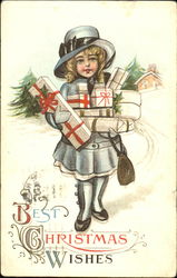 Girl with Presents Postcard