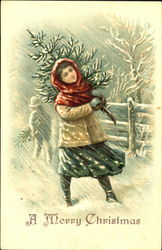 Girl with Tree Postcard